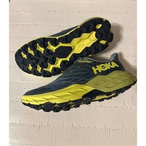 Hoka Speedgoat 5 Youth 5Y Stone Blue Dark Citron Trail Running Shoes Sneakers